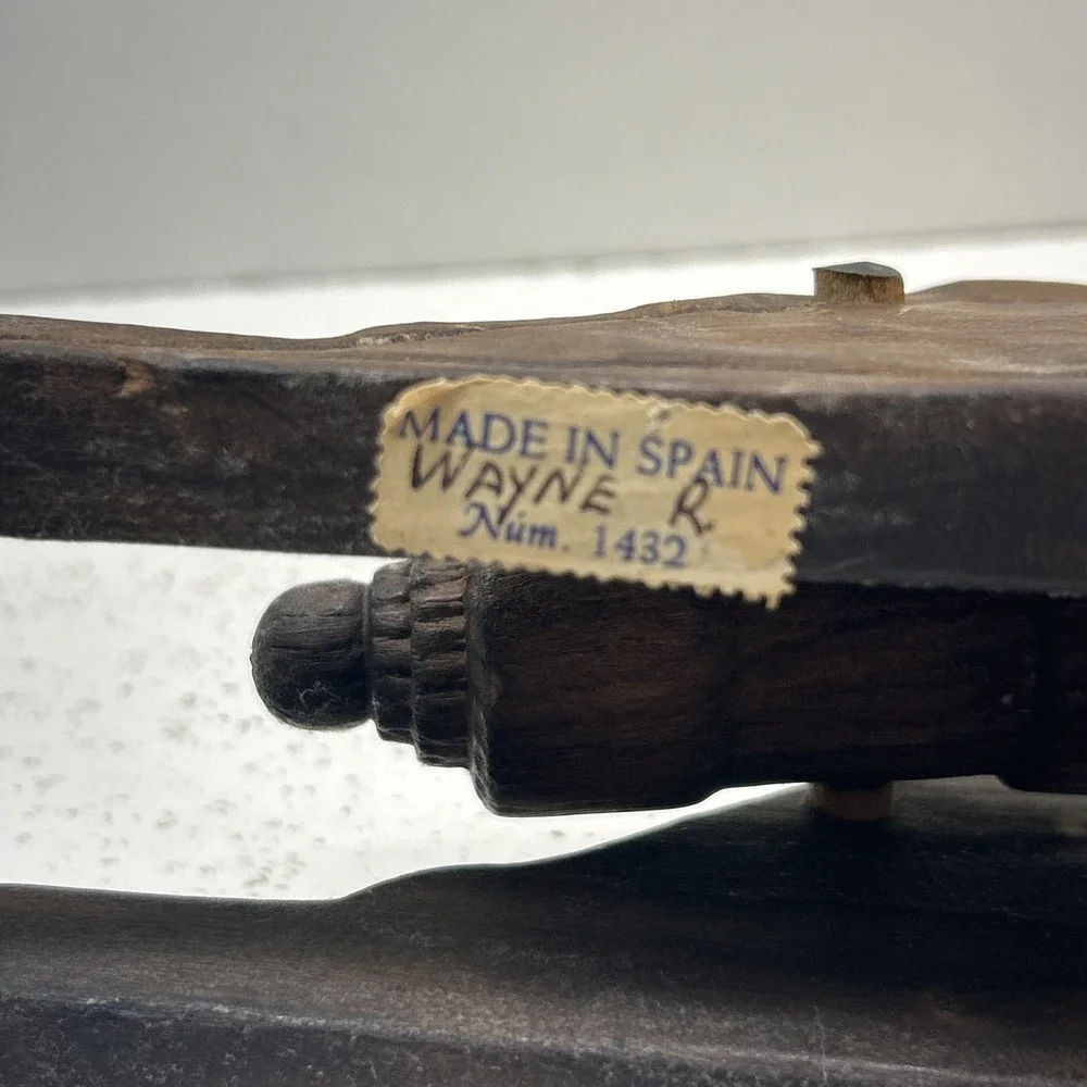 Vintage Hand Carved Wooden Decorative Cannon Model 1432 Made In Spain